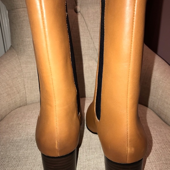 J. Crew Leather High-Shaft Stacked-Heel Boots II Size 7.5M || NWOT - Picture 3 of 8